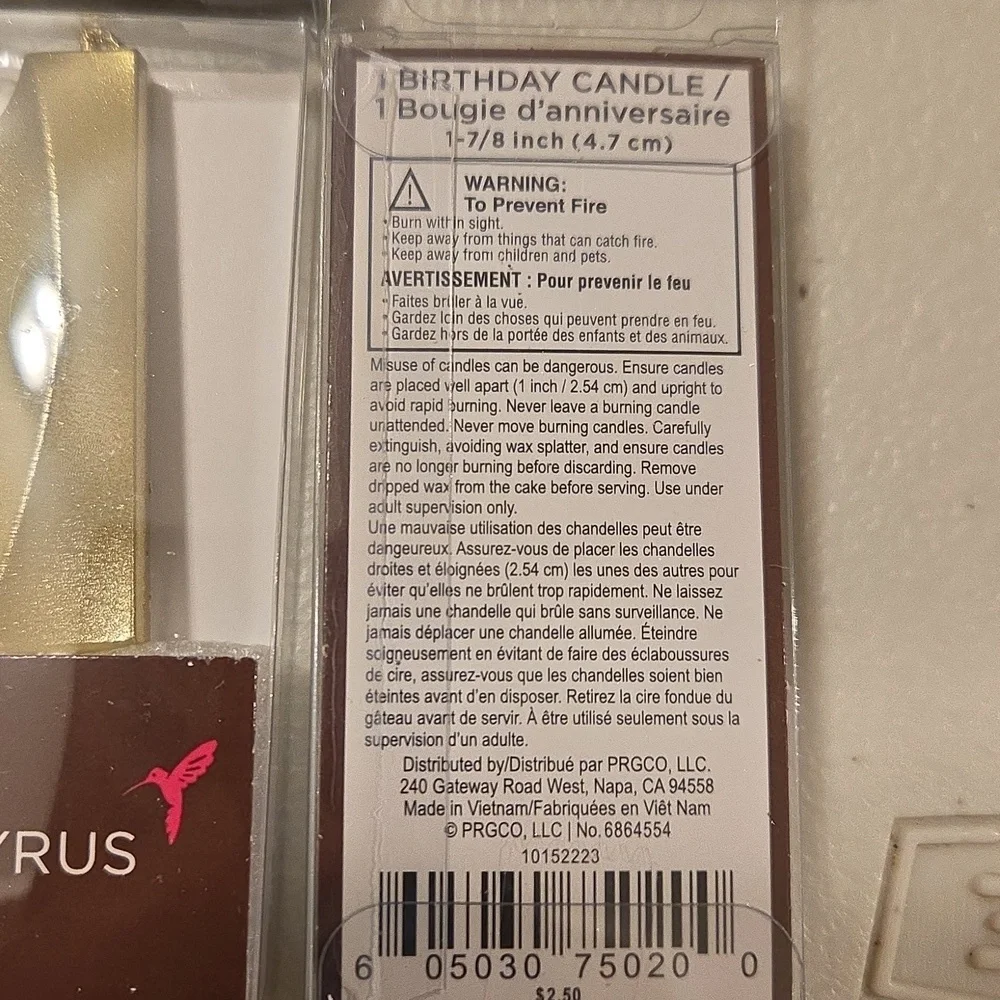 Papyrus Gold Number 1 Cake Candles
